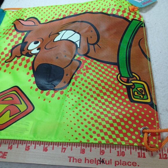 2007 Scooby Doo Cinch Bag 11x12 Kids Nylon Backpack Daypack NWT Cartoon Green - Picture 7 of 15